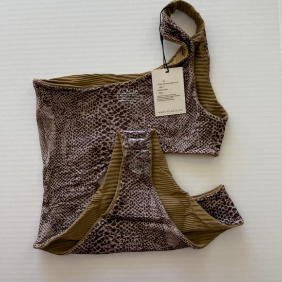 Acacia Swim EVER Full One Piece - Palm Dual Ribbed - One Shoulder - Size Large - Picture 3 of 8